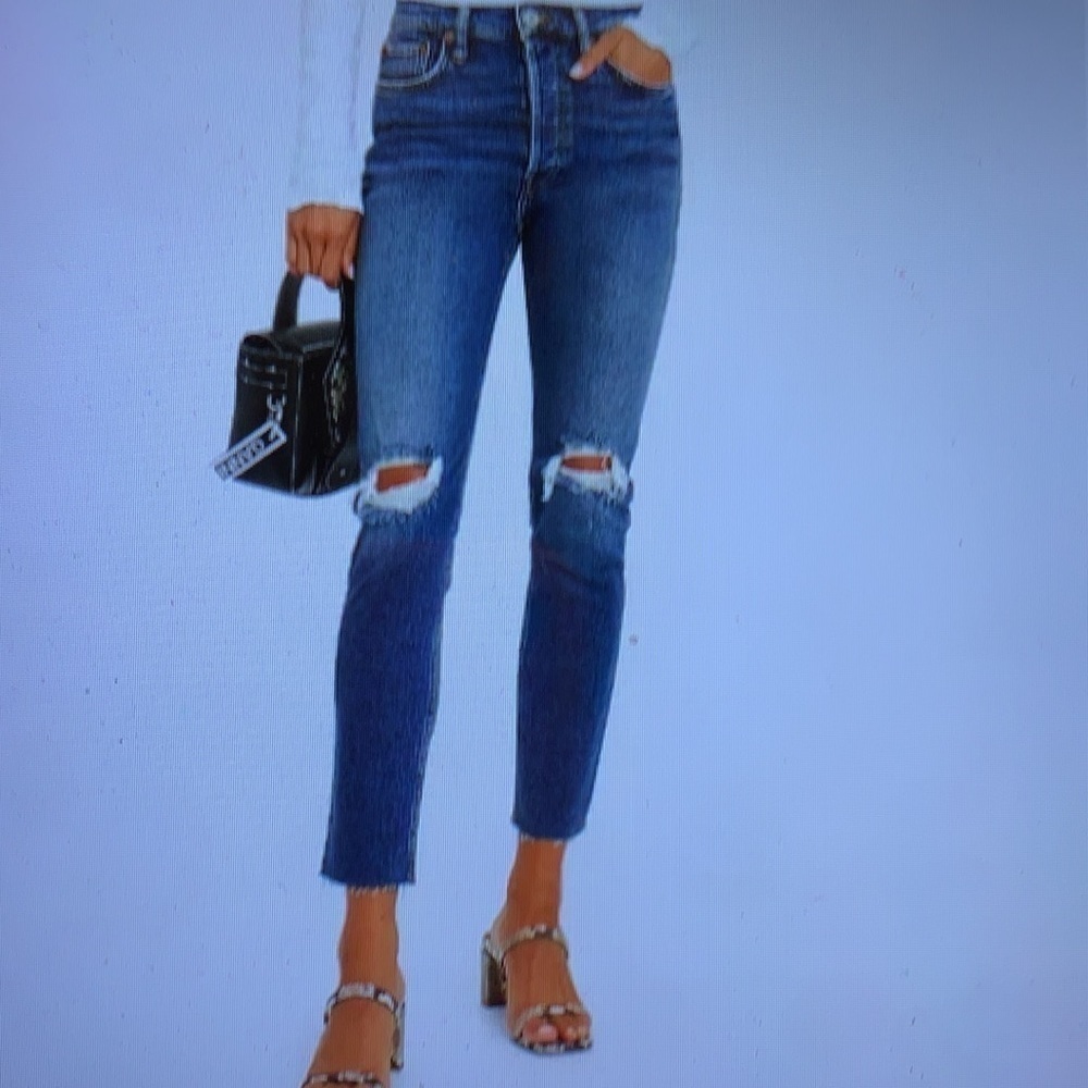 Re/Done High Rise Ankle Crop Jeans 26